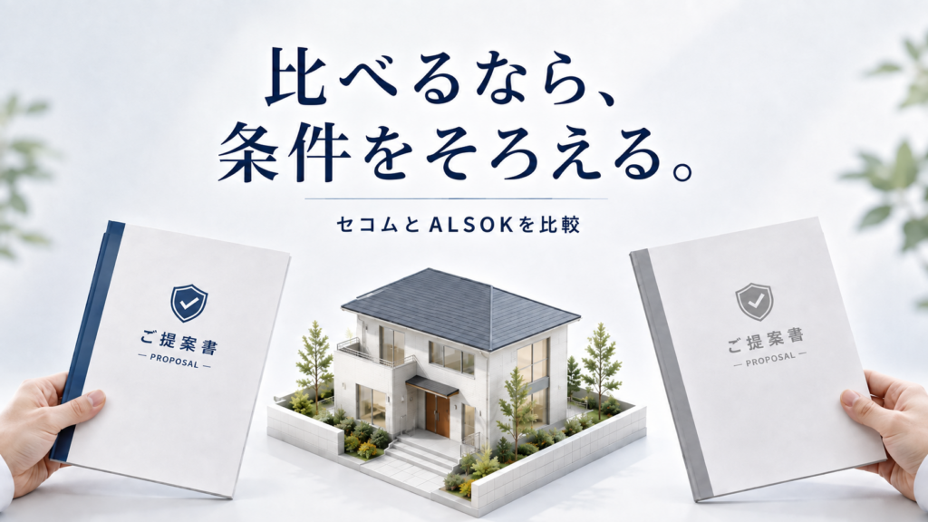 セコムとALSOKのホームセキュリティを比較するイメージ画像