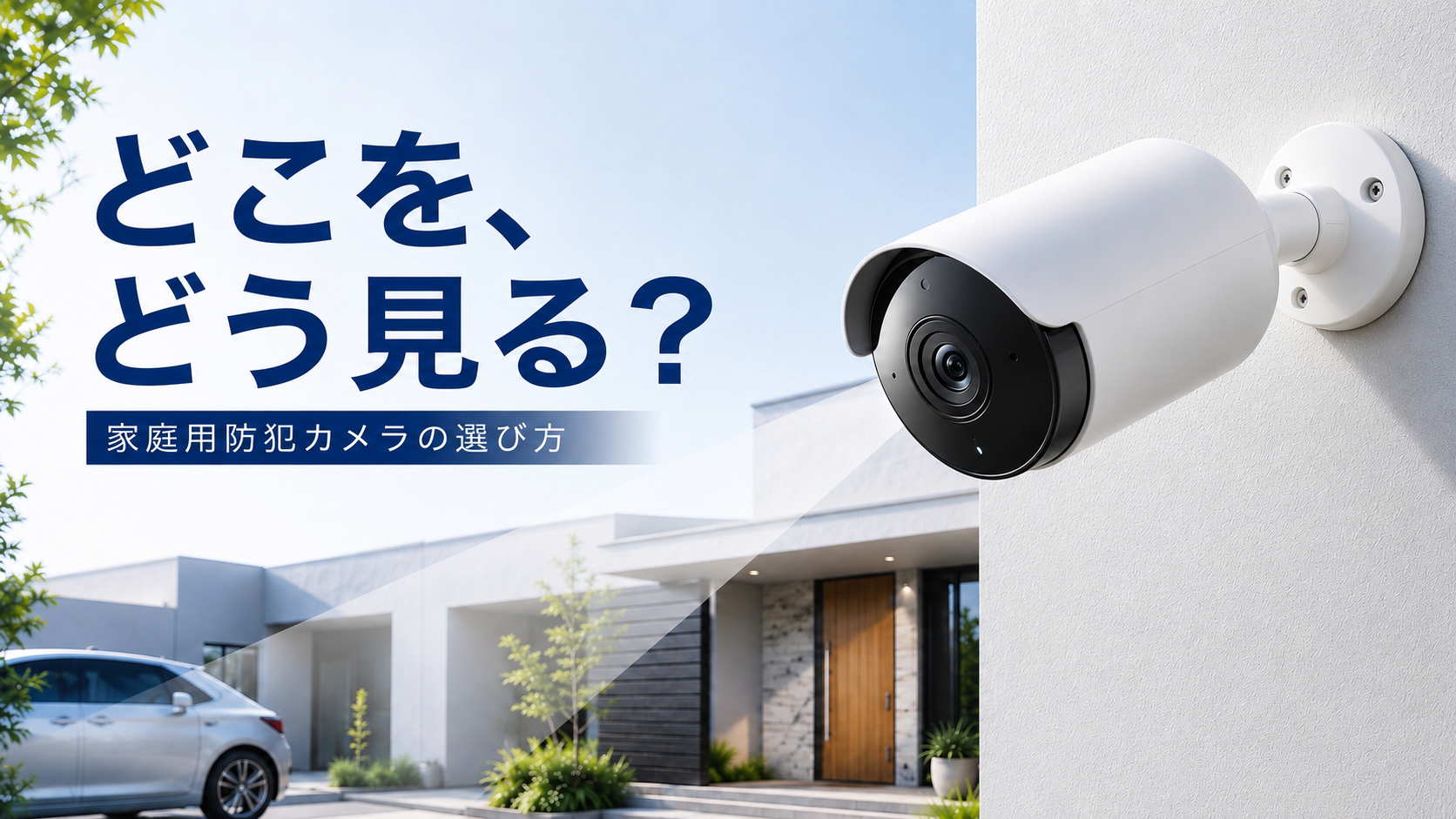 住宅外壁に設置した防犯カメラのイメージ画像