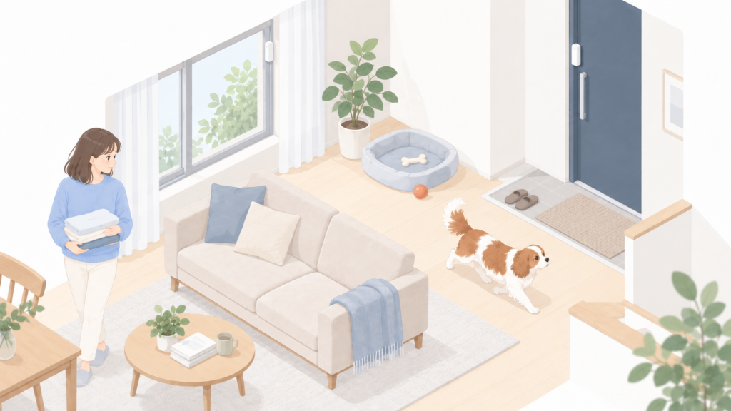 ペットがいる住まいのホームセキュリティを考えるイメージ